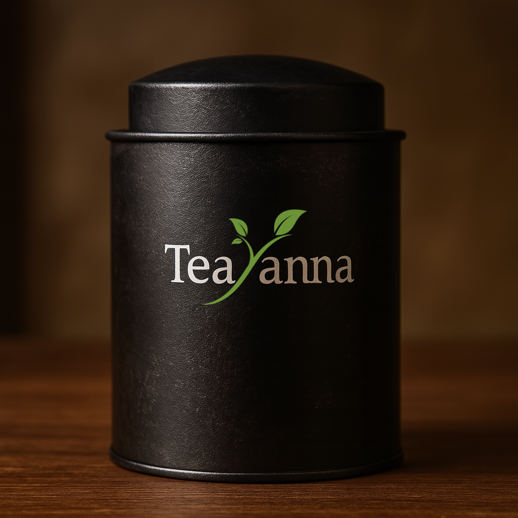 Boîte en métal TeaYanna – Signature sablé noir